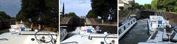 Schleusen-Erlebnisse mit dem Hausboot auf dem Canal du Midi Schleusen-Erlebnisse mit dem Hausboot auf dem Canal du Midi