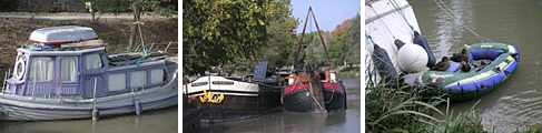 Wasserfahrzeuge auf dem Canal du Midi Wasserfahrzeuge auf dem Canal du Midi